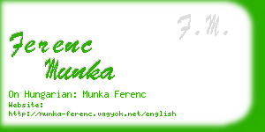 ferenc munka business card